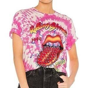 DAYDREAMER LA Revolve Rolling Stones Voodoo Lounge Weekend Tee Pink Tie Dye Sz S